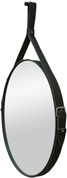 Зеркало "Ритц" D 650 на ремне из натуральной кожи черного цвета БЕЗ ПОДСВЕТКИ