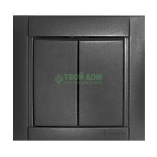 Симон 34398-38 Выключатель  Графит 2-кл