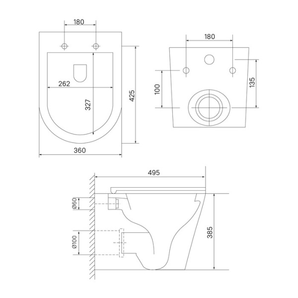Унитаз подвес IDDIS Axes  AXERDSEi25 безободковый,