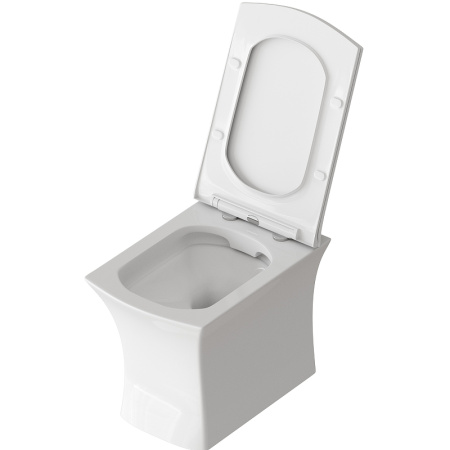 Унитаз подвес GR-4461S (510*350*360) БЕЛЫЙ БЕЗОБОДКОВЫЙ с тонкой крышкой