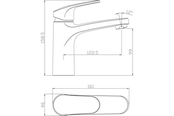 Смеситель одноручный RS45-11 (35мм)  для умывальника