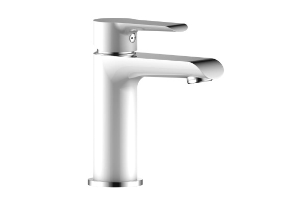 Смеситель одноручный W35-12 (35 мм) для умывальника монолитный, хром/бел