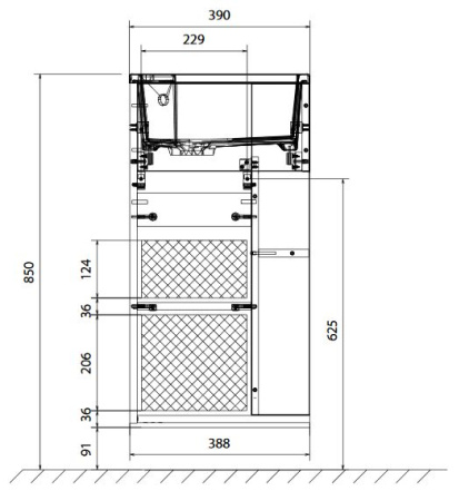 ЛАУРА 40П 1д (тумба с раковиной) белый глянец