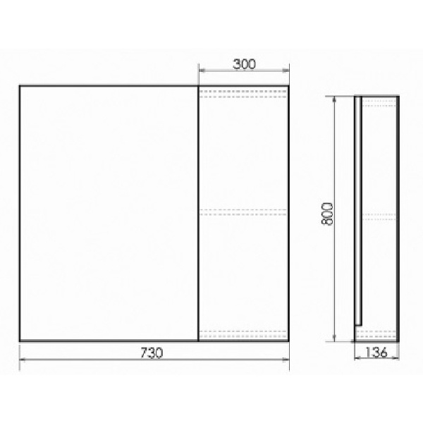 КЕЛЬН 75 (зеркало-шкаф) темный дуб