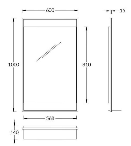 Зеркало PLAZA Next 60, черное матовое PL.N.mi.60\BLK