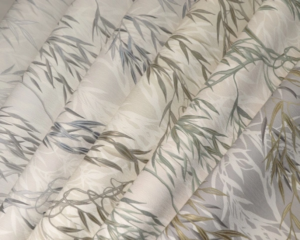 201703E Обои Solo Willow Ива серо-голубая на св.сером фоне к E201803 Комп.винил на флизелине1,06*10