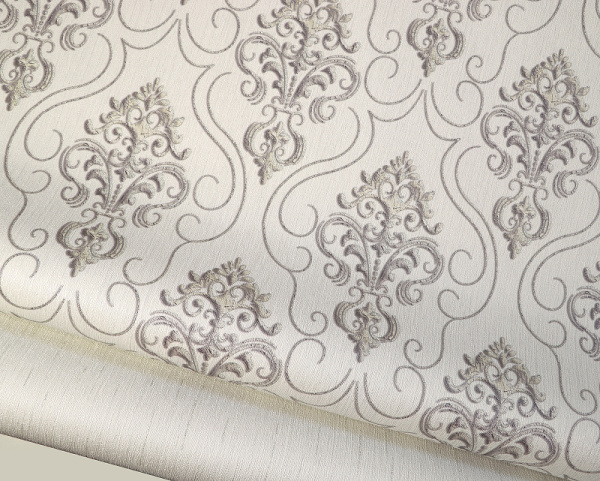 603303Е Обои Solo Vizantia Дамаск капучино на белом фоне к E603403 Комп. винил на флиз.1,06*10м