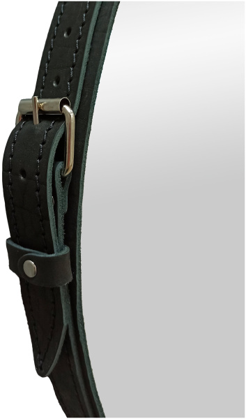 Зеркало "Ритц" D 650 на ремне из натуральной кожи черного цвета БЕЗ ПОДСВЕТКИ